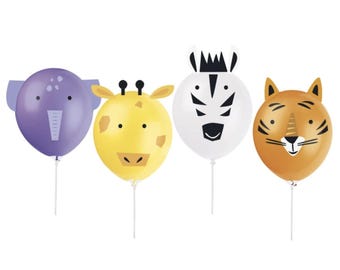 Make Your Own Animal Safari 12" Latex Balloon Activity Kit, 4ct