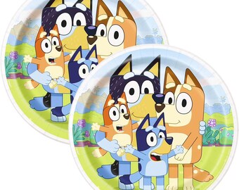 Officially Licensed Bluey Round Dessert Paper Plates 9 Inches, 8 Count