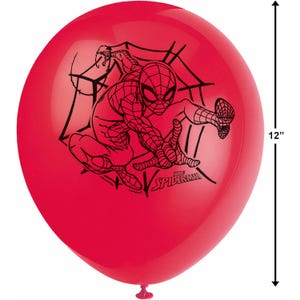 Spider-Man Party Latex Balloons- 12" 8 pcs -Spiderman Custom Cake Topper image 2