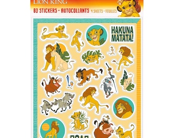 The Lion King Sticker 4 Sheet Favours, 80 stickers