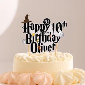 Wizard Magic Custom Name And Age CardStock Cake Topper 7"