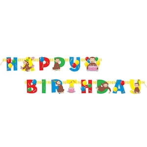 Curious George Large Jointed Happy Birthday Banner
