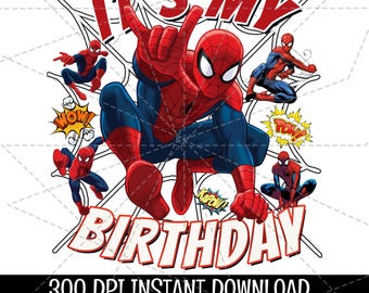 Spiderman Birthday Boy PNG Clipart (Digitaler Download - svg, jpg, png, pdf Dateien