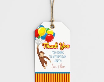 Monkey Custom Thank You Cards: Personalized Favor Tags, 8ct