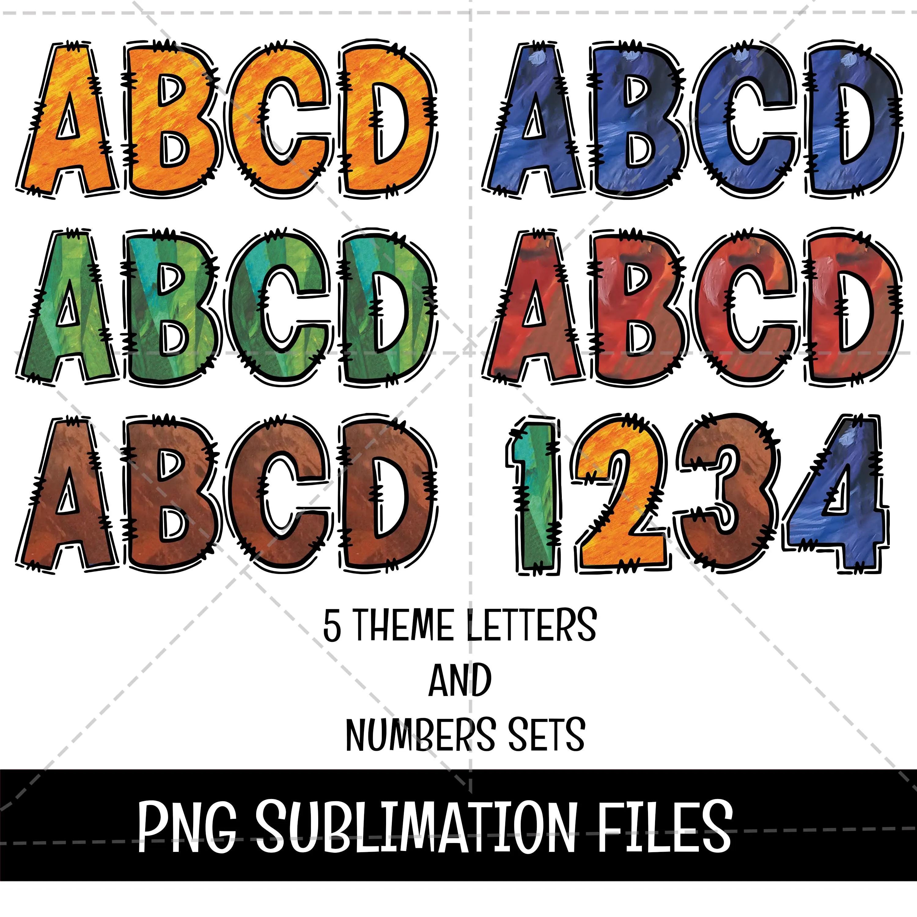 Hungry Letters The Very Hungry Caterpillar Doodle Alphabet Letters PNG Bundle Instant ...