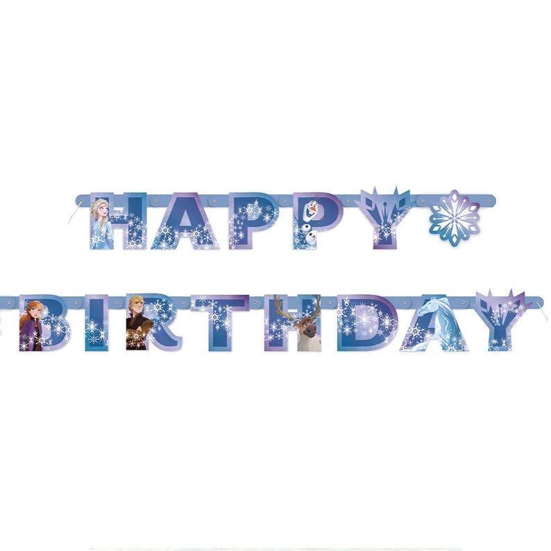 Frozen Happy Birthday Banner 6 ft Bild 1