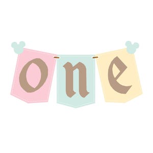 Disneyland 1st Birthday High Chair Banner – Mickey Mouse Theme Baby Boy or Girl Party Decoration