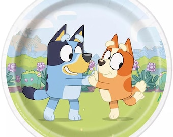 Officially Licensed Bluey 7" Paper Party Snack Plates 8ct