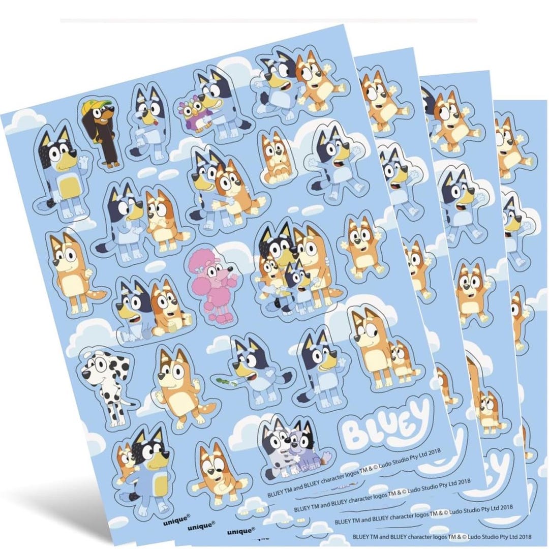 Officially Licensed Bluey Sticker Sheets/favors (92 Stickers) - Etsy