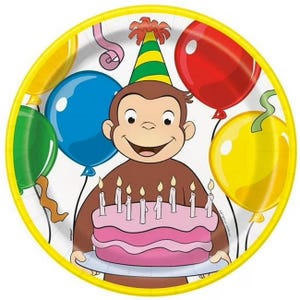 Curious George Plates 9&quot; 8 ct
