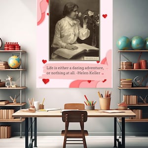 Helen Keller Quote Poster: Inspirational Wall Art, Motivational Print