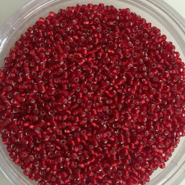 Japońskie szklane koraliki Matsuno RR37SL z okrągłym otworem Rocailles ze srebrną linią 12/0 - 20 gramów