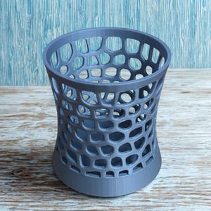 Modern Geometric Pen Holder – 3D Printed Desk Organizer, Minimalist Office Decor
