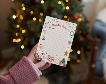 Ensemble lettre imprimable au père Noël Român| Activité de Noël pour les enfants (PDF numérique)