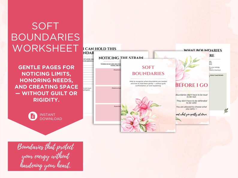 Soft Boundaries Worksheet Printable | Gentle Boundary Setting Without ...