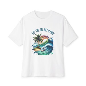 Ocean Vibes Graphic Tee - Let the Sea Set U Free, Beachwear, Summer Fashion, Travel Tee, Unisex Casual Shirt