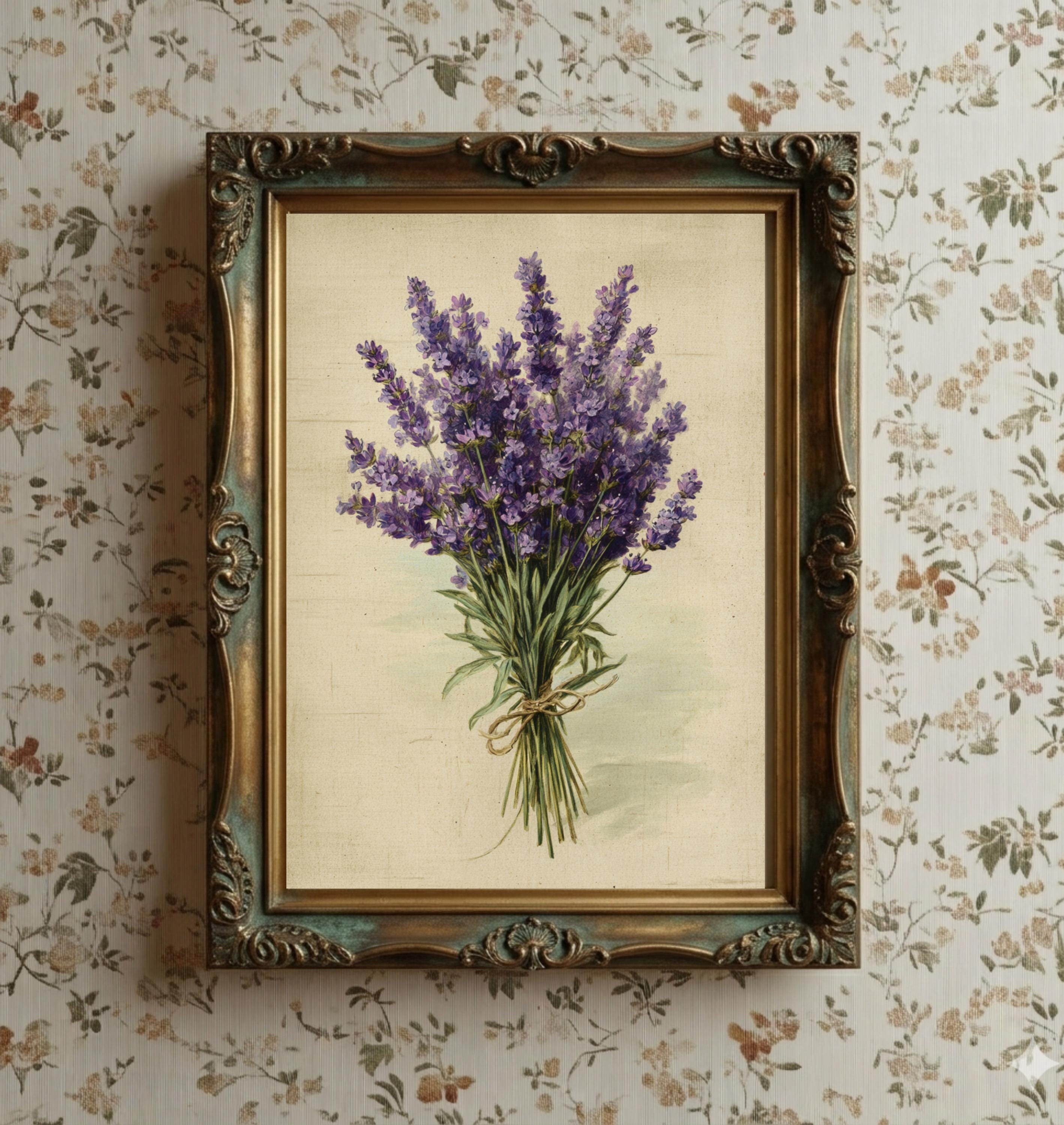 ラベンダー畑の水彩画 - Etsy 日本