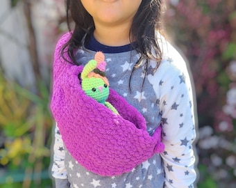 Haakpatroon cosy tas, haakpatroon poppendrager, gehaakt draagdoekpatroon, gehaakt taspatroon