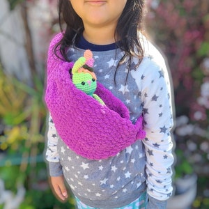 Patrón de bolso acogedor de crochet, patrón de porta muñecas de crochet, patrón de fular de crochet, patrón de bolso de crochet