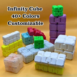 3D Printed Infinity Cube Fidget | 40+ Colors | Fun Desk Fidget Toy | ADHD & Anxiety Relief Gadget | Stress Relief Sensory Toy