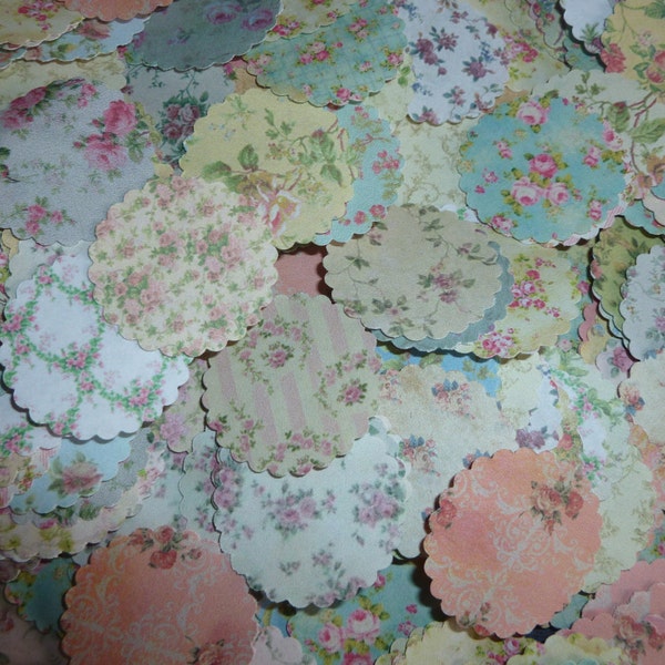 NEW  Now Printed on Both Sides Dollhouse Miniature Shabby Chic Paper Doilies set of 36 Rosess