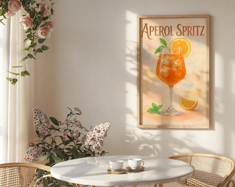 Aperol Spritz -Aperol wall art - Italian wall art -  Drink Poster - Gift for friend - Fun Wall Decor - Aperol Poster - la vita print