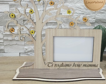 Cornice foto mamma e nonna con albero – taglio laser DIY - mother grandmother photo frame - digital download svg dxf ai eps pdf. Rif.#833