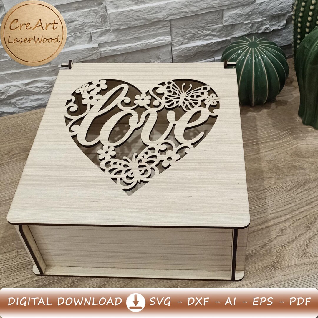 Wooden Storage Box – DIY Laser Cut File - Digital Download SVG, DXF, AI ...