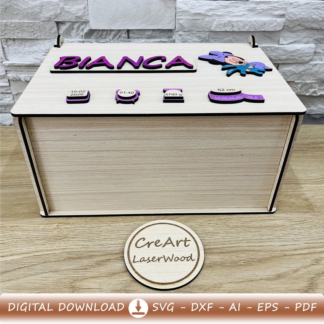Wooden Storage Box – DIY Laser Cut File - Digital Download SVG, DXF, AI ...