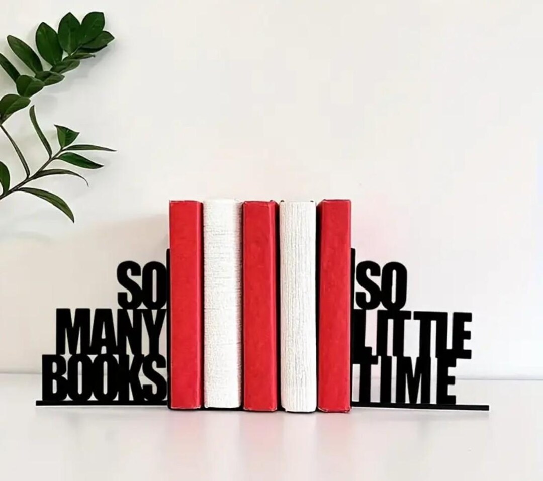 Modern Book Ends Library Metal Book Stands Deck Self Office Decor House ...