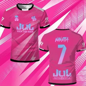 Jul Rien 100 Rien White Blue Jersey, Ninetta 7 Football T-shirt, Marseille Rap Jersey Alien UFO, Marseille Streetwear Sportswear ROSE NINETTA