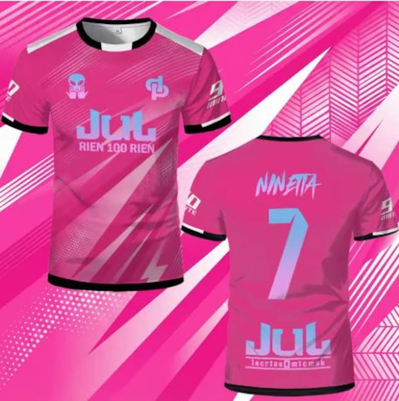 Jul Rien 100 Rien White Blue Jersey, Ninetta 7 Football T-shirt, Marseille Rap Jersey Alien UFO, Marseille Streetwear Sportswear ROSE NINETTA