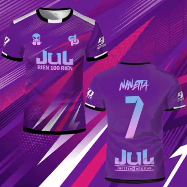 Jul Rien 100 Rien White Blue Jersey, Ninetta 7 Football T-shirt, Marseille Rap Jersey Alien UFO, Marseille Streetwear Sportswear VIOLET NINETTA