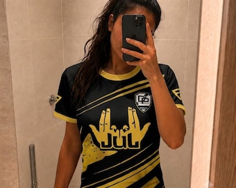 Gold and Platinum Black and Gold Jersey, Jul Ninetta 7 Football T-shirt, Marseille Team Jul Rap Jersey, Collector's Streetwear Edition