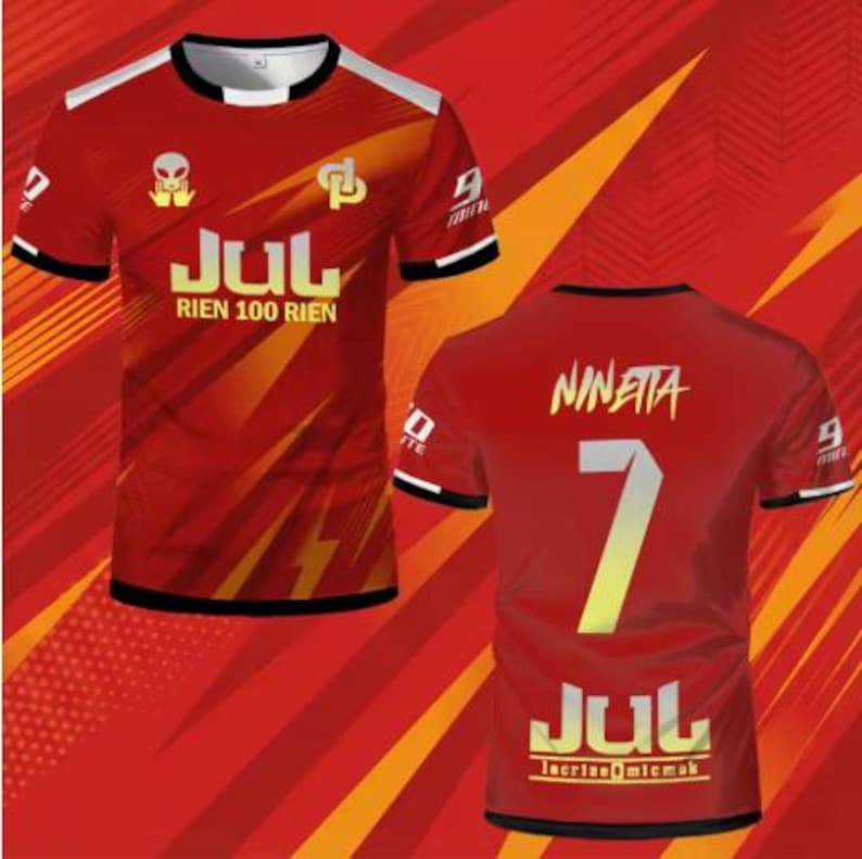 Jul Rien 100 Rien White Blue Jersey, Ninetta 7 Football T-shirt, Marseille Rap Jersey Alien UFO, Marseille Streetwear Sportswear ROUGE NINETTA