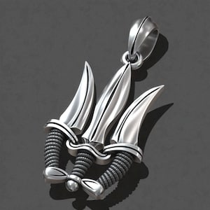 Tryzub Trident Pendant Necklace in Sterling Silver – Handmade Ukrainian Warrior Amulet, Cossack Symbol Charm, Cultural Gift for Him or Her