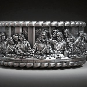 Last Supper Ring Christian Band, Apostles Faith Jewelry, Handmade Spiritual Gift, Religious Symbol, God Inspired Design
