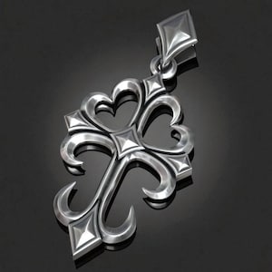 Knights Templar Cross Pendant in Sterling Silver – Handmade Masonic Necklace, Gothic Medieval Amulet Charm, Historical Gift for Him or Her