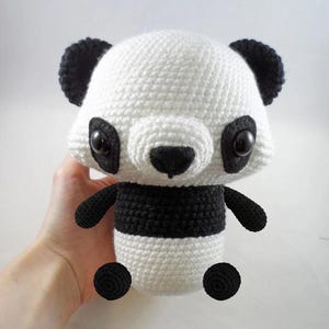 Crochet Pattern Panda Amigurumi PDF, Crochet Panda Toy, Teddy Bear Amigurumi, Plush Panda Crochet, DIY Cute Animal Soft Toy Pattern, Panda
