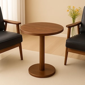 Round Bistro Dining Table, Small Kitchen Breakfast Table, Compact Circular Dining Table for Home or Cafe Spaces