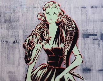 Mid Century Modern Art, Modeling Painting, Alligator Art, Vintage Fashion Illustration, Fashion Graffiti