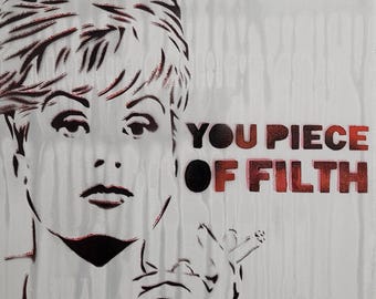 Patsy Stone Painting: AbFab Fan Art, graffiti British Humor 11" x 14"