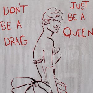 Drag Queen Art: Vintage Man Stencil Painting (12&quot; x 16&quot;)
