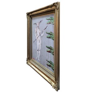 Framed Painting, Male Figurative Art in Antique Frame, Savannah Queer Art image 3
