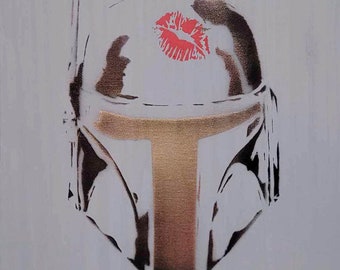 Mando Painting, Mando art, sci Fi graffiti, Boba Art