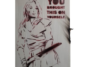 Death Becomes Her Painting, zombie art,  meryl portrait, art for gay boys