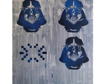 Vintage Video Game Art, Arcade Art, Darth Graffiti, Geek Art, Nerd Art