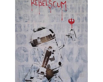 Droid Art, R2 Painting, Sci-fi art for geeks, nerd art
