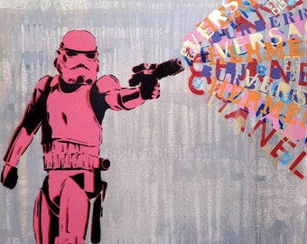 LUXE TROOPER, Stormtrooper art, fashion graffiti art, art for geeks