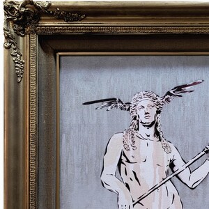 Framed Painting, Male Figurative Art in Antique Frame, Savannah Queer Art image 2